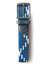 Navy with White Cross Woven Belt