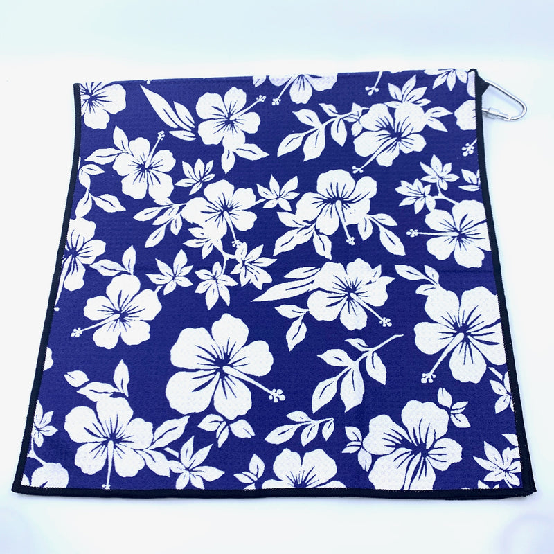 White Flowers Microfibre Waffle Towel